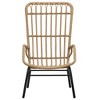 vidaXL Outdoor Patio Chair - Light Brown Poly Rattan with Powder-Coated Steel Frame - Durable & Easy-to-Clean - 2 of 4