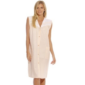 8930-Orange-S Dreamcrest Sleeveless Duster / Housecoat / Women Sleepwear - 1 of 2