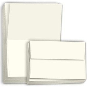 Hamilco Blank Greeting Cards and Envelopes 5x7 Folded Cream Card stock 80 lb Cover 100 Pack - 1 of 4