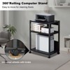 3 Tier PC Tower Stand, Height Adjustable Computer Tower Floor Stand with Wheels, Metal Computer Cart CPU Holder for Office Home Classroom - 4 of 4