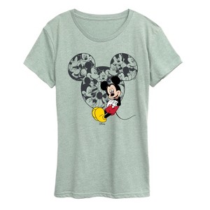 Women's - Disney - Mickey Ear Pattern Short Sleeve Graphic T-Shirt - 1 of 3