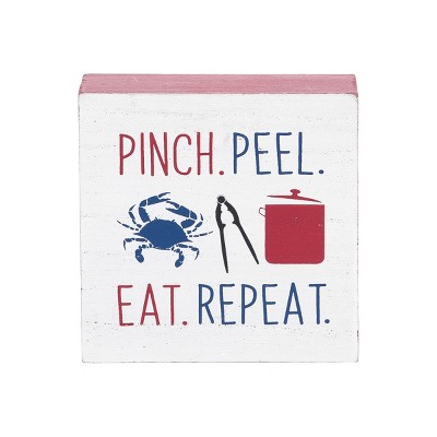 C&F Home Pinch.Peel.Eat.Repeat Block Shelf Sitter