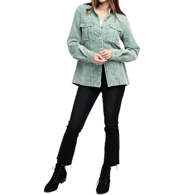 Women's Corduroy Buttoned Down Jacket - BiBi