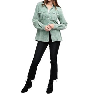 Women's Corduroy Buttoned Down Jacket - BiBi - 1 of 3