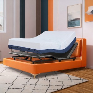 Dyonery  Smart Adjustable Bed Frame with 14 Inch Gray Gel Memory Foam Mattress,Adjustable Bed Base Easy Assembly,Anti-Snore/Zero Gravity - 1 of 4