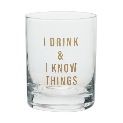 Totalee Gift I Drink & I Know Things Rocks Glass Glass Clear 18 oz