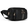 ELLE Luggage Eleganza 1.6L Vegan Leather Monogram Belt/Crossbody Bag - Black - 2 of 4