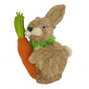 National Tree Company 12" Bunny with Carrot Table Decoration, Easter Collection - 1 of 3