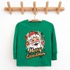Merry Christmas Santa Wink - Youth Long Sleeve Graphic T-Shirt - 2 of 3
