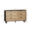 6-Drawer Rattan Dresser for Living Room and Bedroom, Natural - ModernLuxe - image 3 of 4