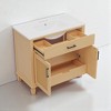 36" Rattan Bathroom Vanity with Ceramic Sink, Soft-Close Drawers & Solid Fir Legs,4" Faucet Compatible, Freestanding Vanity - 4 of 4