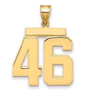 Black Bow Jewelry 14k Yellow Gold, Athletic Collection, Large Polished Number 46 Pendant - 1 of 3