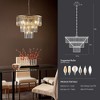 Modern Crystal Chandelier, Round Crystal Pendant Lighting, Adjustable Hanging Length Ceiling Light Fixtures For Bedroom Living Room Entryway - 3 of 4