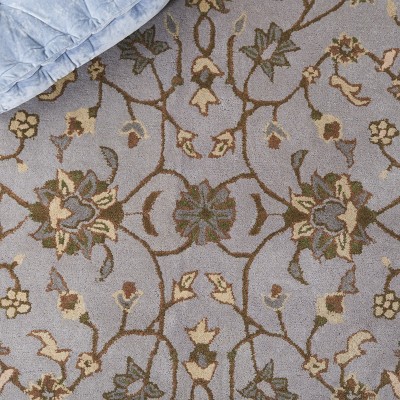 Heritage Hand-Tufted Gray Wool 6' x 9' Rectangular Rug