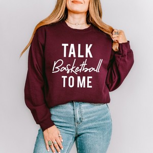Simply Sage Market Women's Graphic Sweatshirt Talk Basketball To Me - 1 of 3