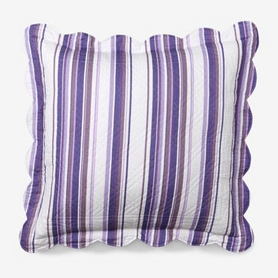 BrylaneHome Florence Euro Sham - Euro, Lilac Stripe