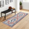 Washable Vintage Printed Rug Non Slip Low Pile Rug Soft Throw Floor Cover Foldable Indoor Carpet for Living Room Bedroom Playroom - 2 of 4