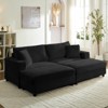 Mjkone Corduroy 2-Seater Chaise Lounge With Storage Ottoman& Armrest,Upholstered Loveseat Sleeper Reclining Sofa Bed Indoor - 3 of 4
