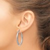 Black Bow Jewelry 3mm, Satin, Diamond Cut Sterling Silver Hoops - 35mm (1 3/8 Inch) - 3 of 4