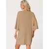 cheibear Women's Knit Loose Fit T-Shirt with Biker Shorts Lounge Sleepwear Pajama Sets - 4 of 4