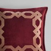 Gracie Mills Mallor Geometric Embroidered Velvet European Pillow Sham - 2 of 4