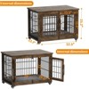 Gikpal Wooden Dog Crate Furniture, Stylish Dogs Kennel for Small to Extra Large, Double Door & A Cushion & 360°Wheel, Metal, Chew-Proof, Dog Cage - 2 of 4