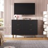 6 Drawer Fluted Dresser for Bedroom, Wide Modern Chest of Drawers, Long Double Dresser TV Stand, Wooden Organizer for Living Room, Hallway - 4 of 4