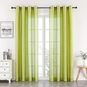 GoodGram 2 Piece Sheer Voile Faux Silk Spring & Summer 84 in. L Grommet Top Curtain Panels - 1 of 2
