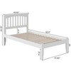 AFI Furnishings Mission Twin Extra Long Platform Bed with Open Footboard and Turbo Charger in White - 2 of 4