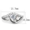 Slickblue Women's High Polished Stainless Steel Ring with Clear CZ, Round Engagement Style, Sizes 5-10 - 2 of 4