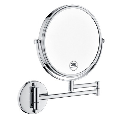 Lycvki 8 Inch Wall Mount Two-Sided Magnifying Makeup Vanity Mirror with 1X/3X Magnification and 360 Degree Rotation