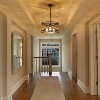 PAKOKULA 18.3 in. 3-Light Black and Walnut Drum Chandelier with Metal Cage Shades, Farmhouse & Industrial Ceiling Light - 4 of 4