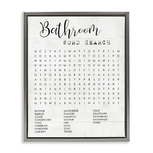 Stupell Industries Bathroom Word Search Family Fun Floating Frame Canvas Art - 1 of 4