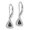 Black Bow Jewelry Black & White Diamond Triangle Lever Back Earrings in Sterling Silver - image 2 of 4