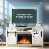 Sliding Diamond Door TV Stand for TVs up to 65" with 23" Electric Fireplace Included - 2 of 4