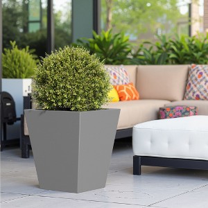 Kumasinova 18"H/20"H Metal Tapered Planter,Large Outdoor & Indoor Garden Plant Pot with Drainage Hole and Rubber Plug for Patio,Garden,Balcony Decor - 1 of 4