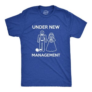 Mens Under New Management Funny Wedding Bachelor Party Novelty Tee for Guys - Crazy Dog Men's T Shirt Gift for Wedding - 1 of 4