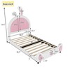 KTMBDW Twin Size Upholstered Platform Bed with Rabbit Shaped Headboard, No Box Spring Needed, White - 4 of 4