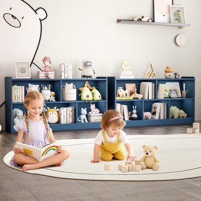 Tinyhomie Wooden Storage Cabinet with 5 Sections, Montessori Kids Bookshelf and Toy Organizer for Nursery, Playroom & Classroom