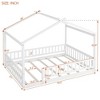 CAVINAS Full Size Wood Montessori Bed,Modern Floor Bed with House Shaped Frame and Safety Fence,Toddler Bed for Bedroom - 3 of 4