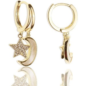 Double Circle Small Diamond Hoop Cartilage Earrings for Women - 1 of 4