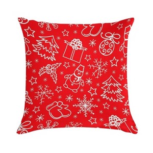 Christmas Red Pillow Covers 18x18 Decorative Throw Pillows Soft Square Cushion Covers for Couch Sofa Bedroom - 1 of 1