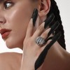 SOHI Women's Metallic Silver The Cristal Tempest Statement Ring - 3 of 4