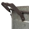 Storied Home Metal Buckets with Handles On Stand - Set of 3 : No Drainage, Rustic Silver Planters - 3 of 4