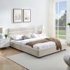 Velvet Upholstered Queen Size Platform Bed with Headboard & Storage Drawers - Leovsnove - 3 of 4