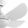 YUHAO 42 in. Indoor Modern Contemporary Matte White ABS Blades Integrated Dimmable LED Ceiling Fan with Light and Remote Control - 3 of 4
