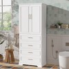 Vynxaria 72.2'' Tall Freestanding Bathroom Cabinet with 3 Drawers (Partitioned, Standard, Deep), Adjustable Shelf, Modern Elegant Style - 2 of 4
