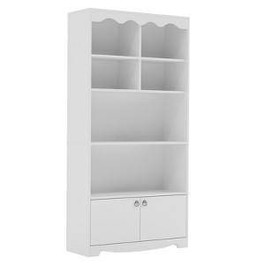 Tall Bookshelf, 63 Inch Wood Bookcase With 2 Cabinets, Shelves, 5-Tier Book Shelf Storage Organizer, Modern Freestanding Display Shelf Unit for - 1 of 4