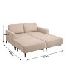 Nebula Vortex 71" Wide Upholstery Loveseat Sofa With 2Pcs Stool - 2 of 4