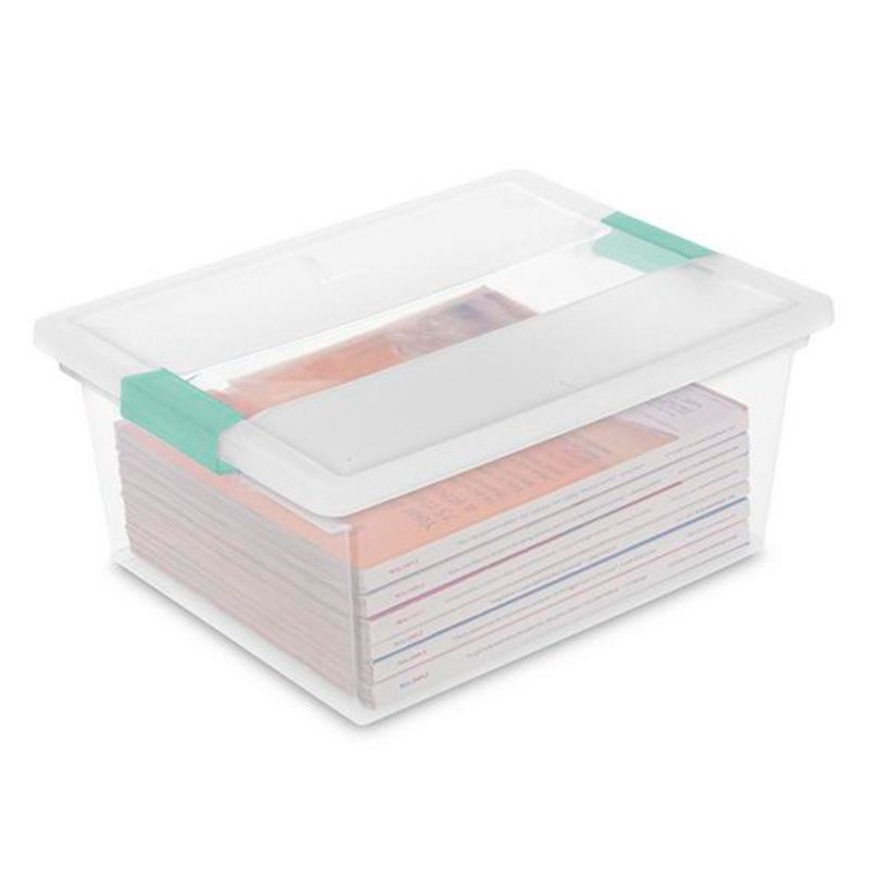 Sterilite Deep Clip Storage Box Container with Lid, Clear, 8 Pack and Medium Clip Box for Home, Craft Room, and Office Organization, 4 Pack, 4 of 7